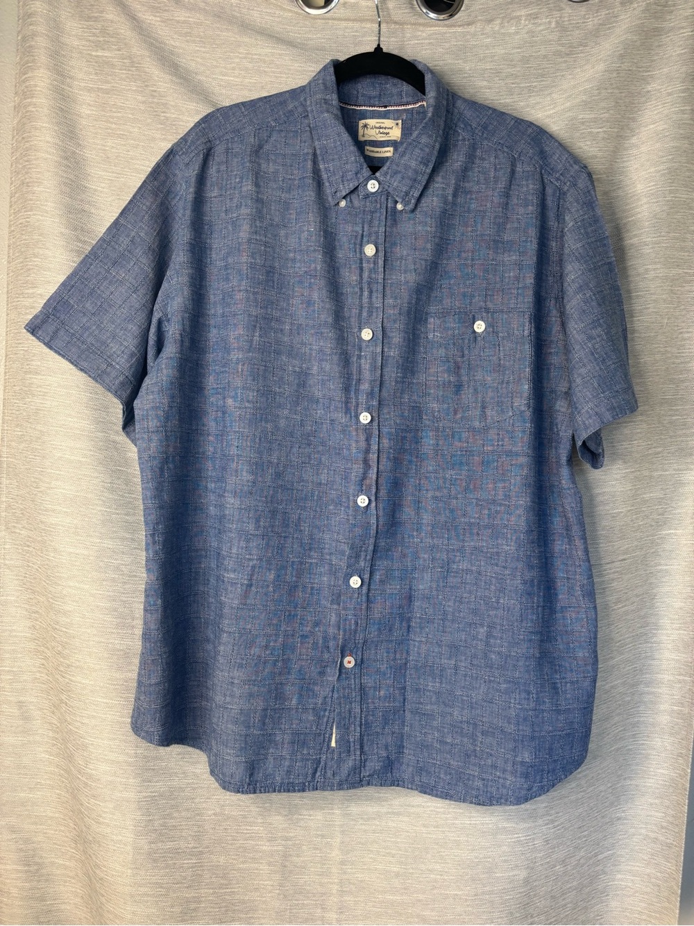 Weatherproof Blue Short-Sleeve Button-Up Shirt